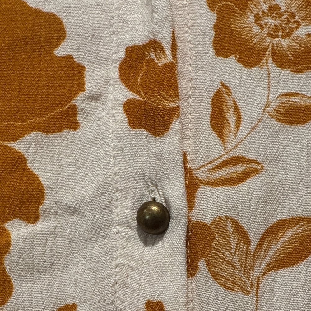 Garnet Hill Orange Floral Blouse - Picture 3 of 5